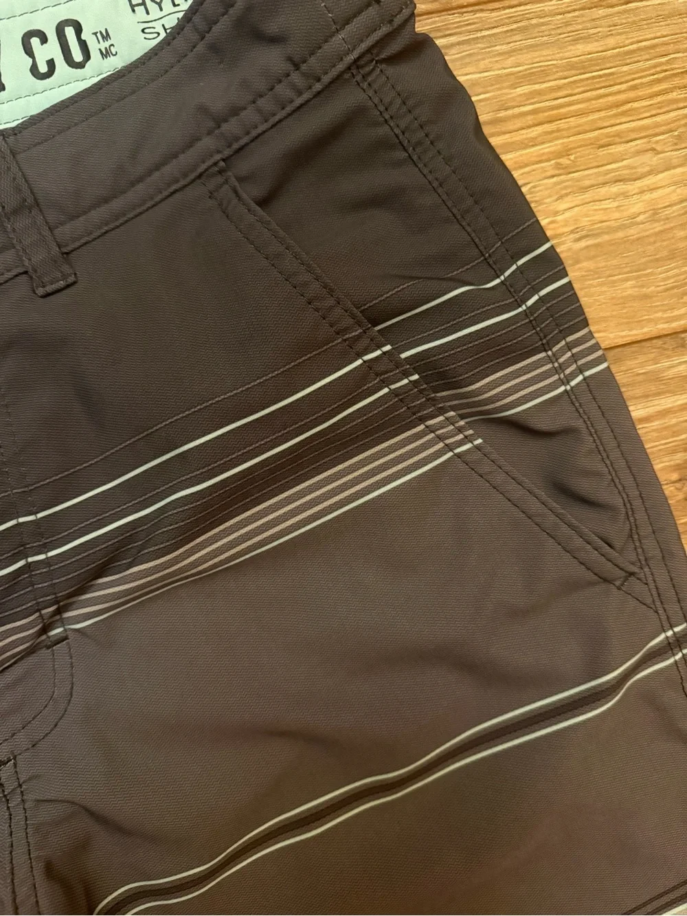 Mossimo Supply Co. Men's Two-Tone Gray Striped Hybrid Swim Shorts